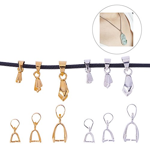 PandaHall Elite 120 Pieces Pinch Clip Bail Clasp Dangle Charm Bead...