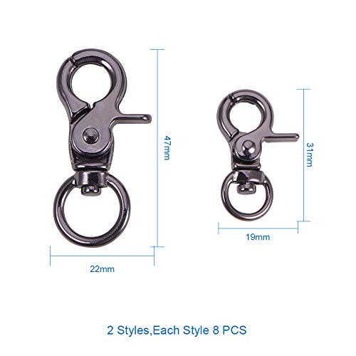 PandaHall Elite 16 Pieces Metal Lobster Claw Clasps Swivel Lanyard...