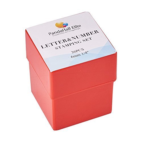 PandaHall Elite 36 Pcs Letter and Number Metal Stamp Set, 1/4 inch...