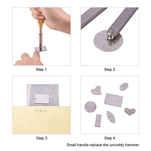 PandaHall Elite 37 Pcs Letter and Number Metal Stamp Set, 1/10 inc...