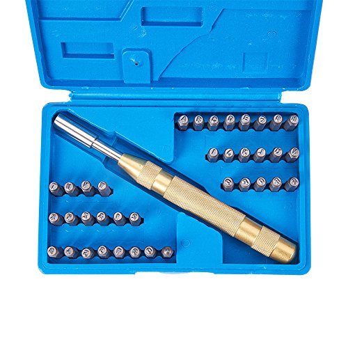 PandaHall Elite 37 Pcs Letter and Number Metal Stamp Set, 1/10 inc...