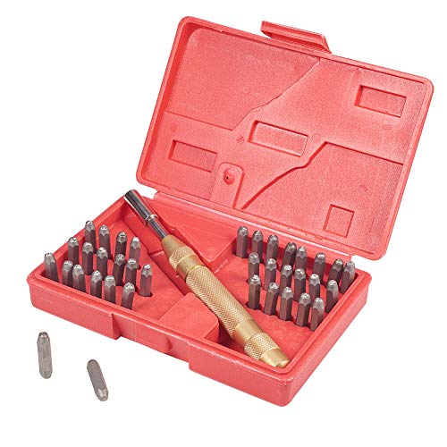 PandaHall Elite 37 Pcs Letter and Number Metal Stamp Set, 1/10 inc...