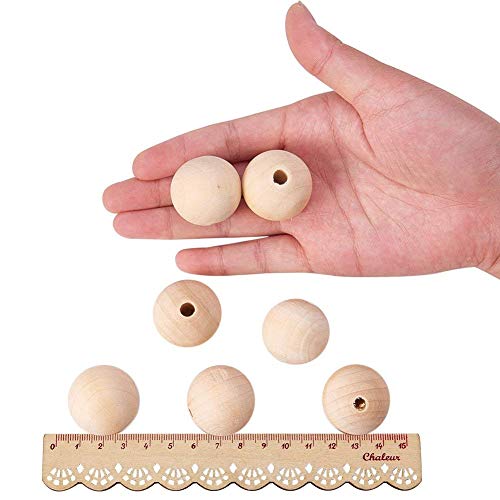 PandaHall Elite 50 Pcs 30mm 1.2 Inch Natural Unfinished Wood Spa...