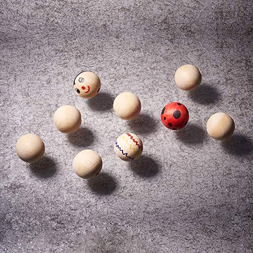 PandaHall Elite 50 Pcs 30mm 1.2 Inch Natural Unfinished Wood Spa...