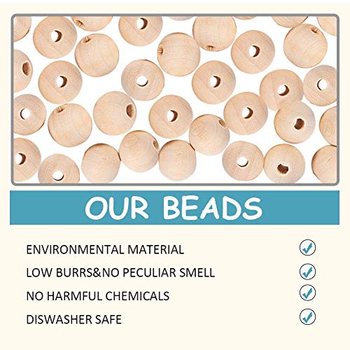 PandaHall Elite 50 Pcs 30mm 1.2 Inch Natural Unfinished Wood Spa...