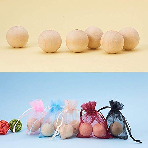 PandaHall Elite 50 Pcs 30mm 1.2 Inch Natural Unfinished Wood Spa...