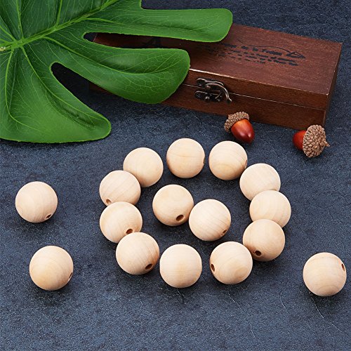 PandaHall Elite 50 Pcs 30mm 1.2 Inch Natural Unfinished Wood Spa...