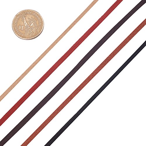 PandaHall Elite 6 Rolls 5mm Flat Micro Fiber Faux Leather Suede Co...