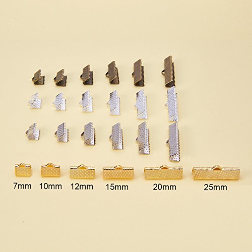 PandaHall Elite 680PCS 6 Size 4 Color Iron Ribbon Ends Bracelet Bo...