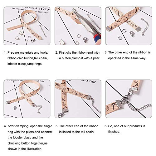 PandaHall Elite 680PCS 6 Size 4 Color Iron Ribbon Ends Bracelet Bo...