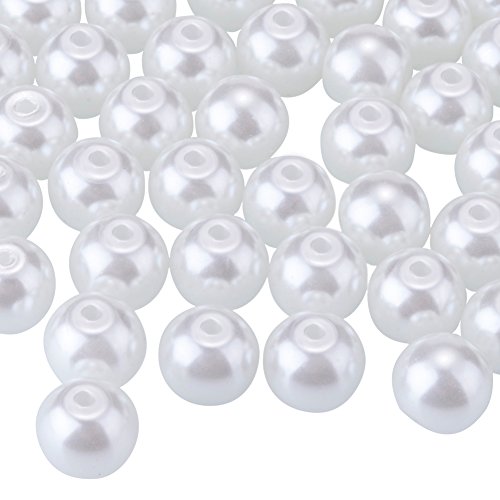 PandaHall Elite 6mm About 400Pcs Tiny Satin Luster Glass Pearl Rou...
