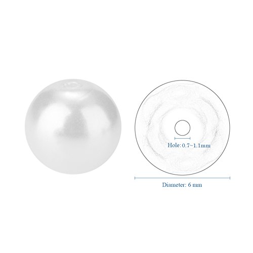 PandaHall Elite 6mm About 400Pcs Tiny Satin Luster Glass Pearl Rou...
