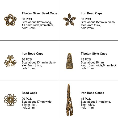 PandaHall Elite About 180 Pcs Tibetan Style Metal Flower Bead Caps...