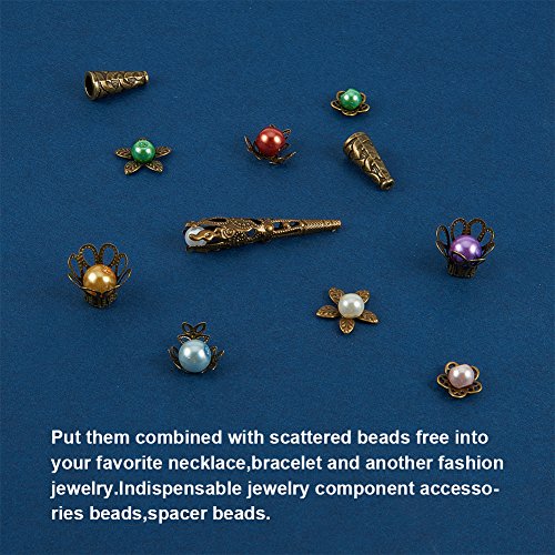 PandaHall Elite About 180 Pcs Tibetan Style Metal Flower Bead Caps...