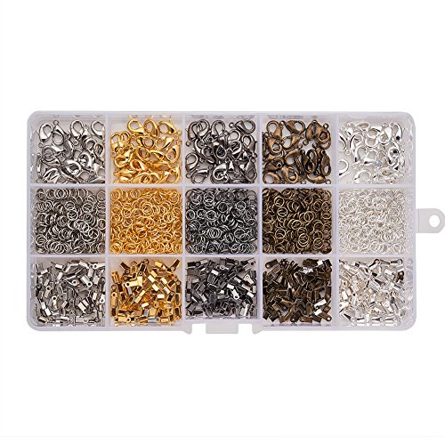 PandaHall Elite About 1800 Pcs Jewelry Finding Kits with Cord Ends...