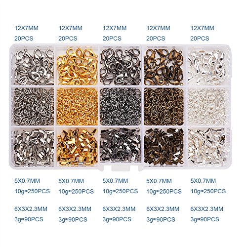 PandaHall Elite About 1800 Pcs Jewelry Finding Kits with Cord Ends...