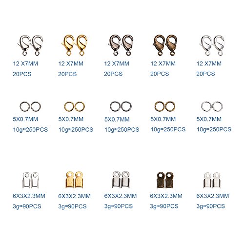 PandaHall Elite About 1800 Pcs Jewelry Finding Kits with Cord Ends...