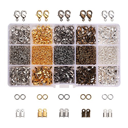 PandaHall Elite About 1800 Pcs Jewelry Finding Kits with Cord Ends...