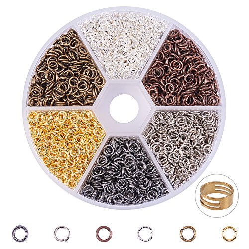 PandaHall Elite About 3300 Pcs Iron Open Jump Rings Unsoldered Dia...