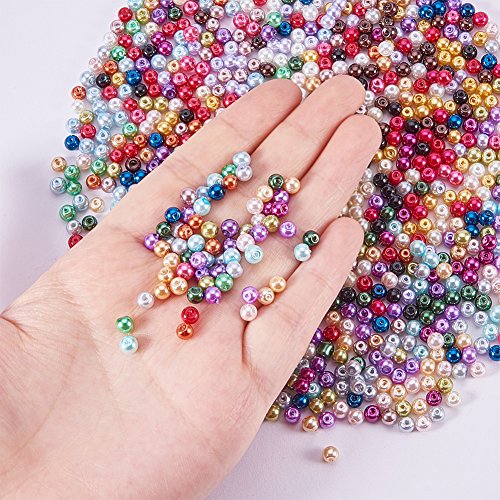 PH PandaHall 1 Box About 5520 pcs 24 Color 4mm Environmental Dye...
