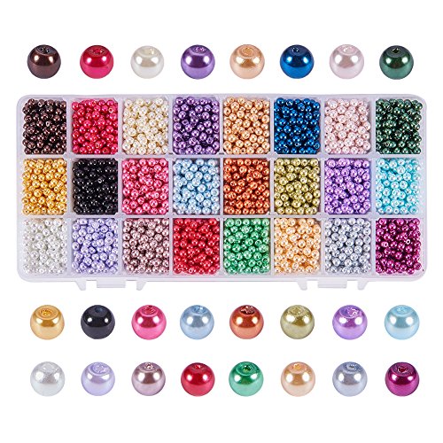 PH PandaHall 1 Box About 5520 pcs 24 Color 4mm Environmental Dye...
