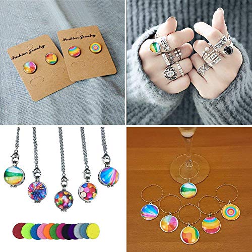 PH PandaHall 200pcs 12mm Mosaic Printed Glass Dome Cabochons Mixed...