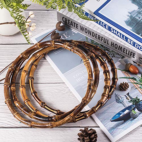 PH PandaHall 4 Pack Bamboo Handles Purse Handles Handbag Handle fo...