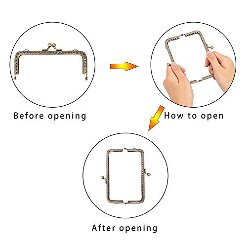 PH PandaHall 6 Size Metal Frame Kiss Clasp Lock for Purse Making M...