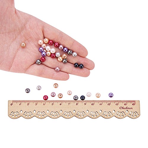 PH PandaHall 6mm About 600pcs Tiny Satin Luster Glass Pearl Round ...