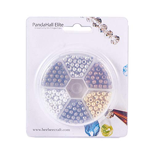 PH PandaHall Iron Round Spacer Beads, 420pcs 6 Colors 5mm Metal Sm...