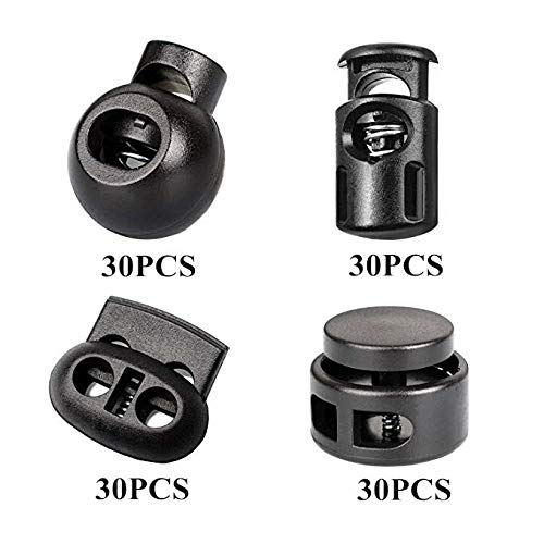PHAETON 120PCS Black Professional DIY Plastic Spring Fastener Cord...