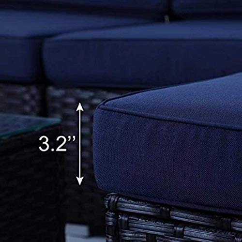 PHI VILLA Outdoor Rattan Sectional Sofa- Outdoor Patio Wicker Furn...