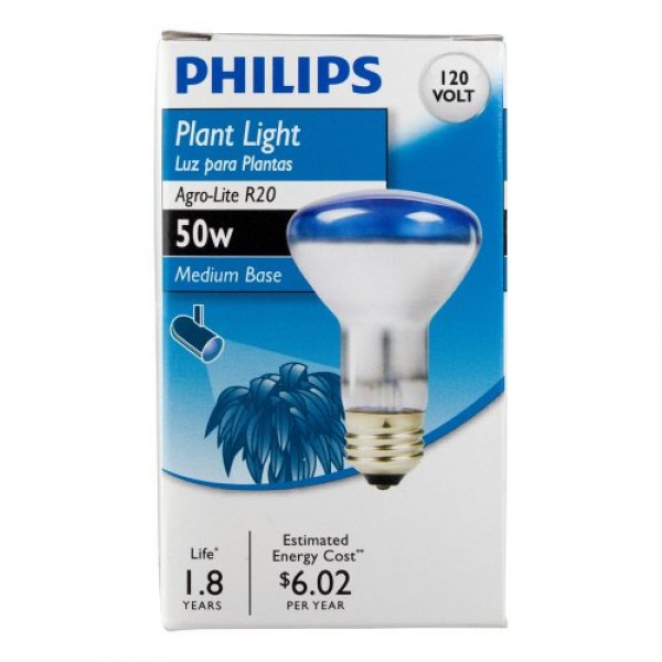 Philips 415315 Agro Plant Light 50-Watt R20 Flood Light Bulb