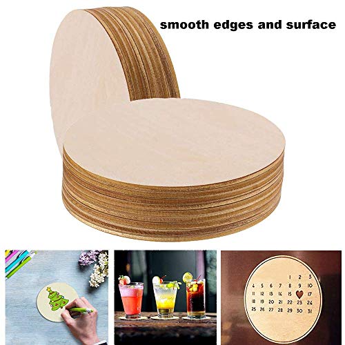 60 Pack 4 Inch Wood Circles for Crafts Unfinished Wood Rounds Wood...