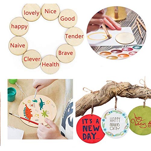 60 Pack 4 Inch Wood Circles for Crafts Unfinished Wood Rounds Wood...