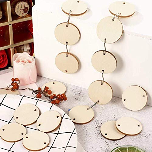 60 Pack 4 Inch Wood Circles for Crafts Unfinished Wood Rounds Wood...