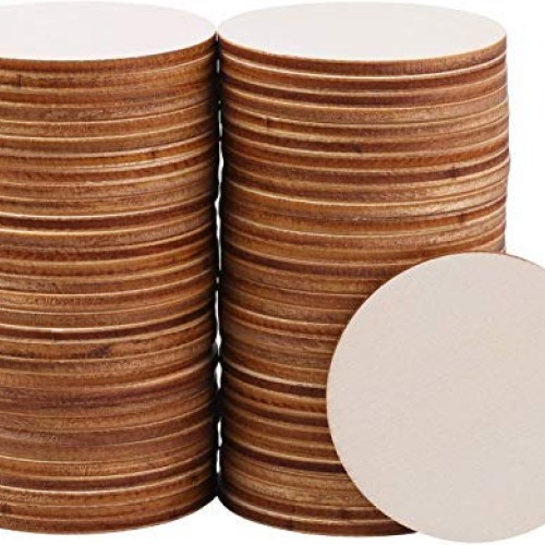 60 Pack 4 Inch Wood Circles for Crafts Unfinished Wood Rounds Wood...