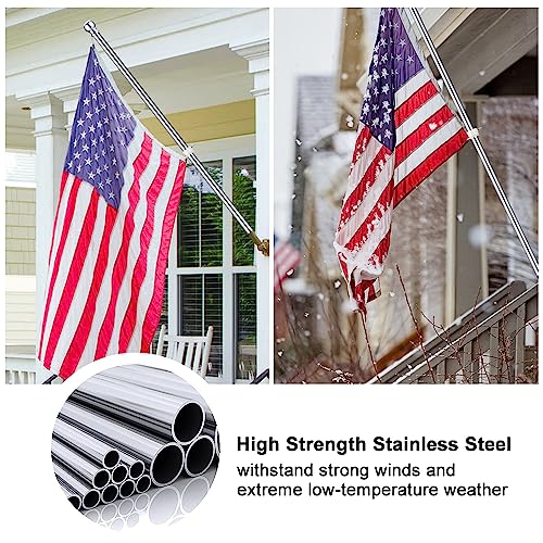 PHITRIC 5 FT Flag Pole, Tangle Free Spinning Stainless Steel Weath...