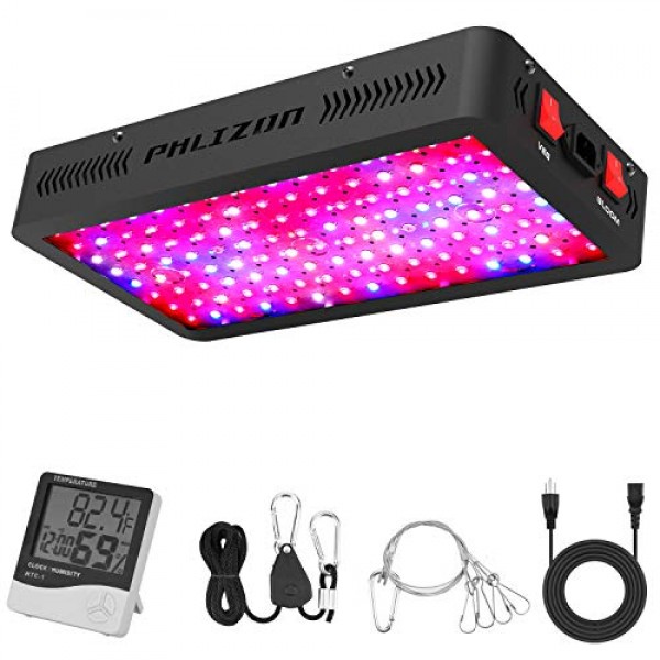 Phlizon Newest 1200W LED Plant Grow Light,with Thermometer Humidit...