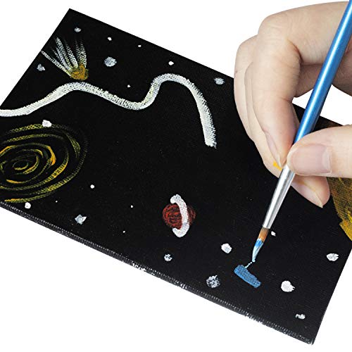 PHOENIX Black Painting Canvas Panel Boards - 5x7 Inch/6 Pack - 1/8...