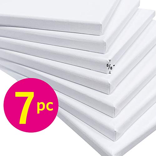 PHOENIX Pre Stretched Canvas for Painting - 11x14 Inch / 7 Pack - ...