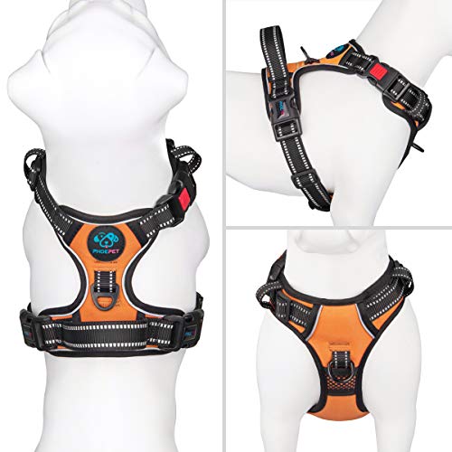 PHOEPET No Pull Dog Harness Medium Reflective Front Clip Vest with...
