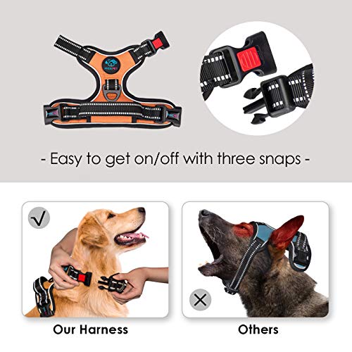 PHOEPET No Pull Dog Harness Medium Reflective Front Clip Vest with...