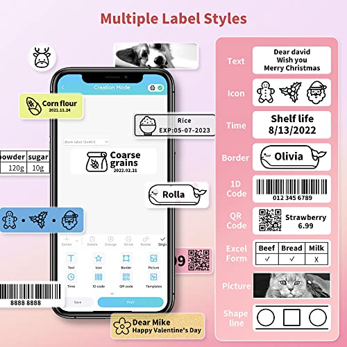 Phomemo Label Maker Machine, D30 Portable Bluetooth Label Printer ...