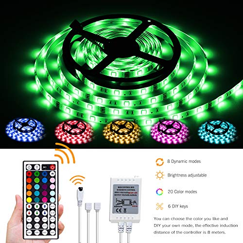 PHOPOLLO LED Strip Lights, 32.8ft RGB Color Changing 5050 300LEDs ...