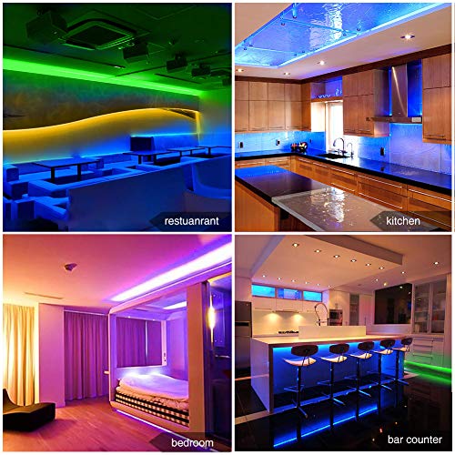 PHOPOLLO LED Strip Lights, 32.8ft RGB Color Changing 5050 300LEDs ...