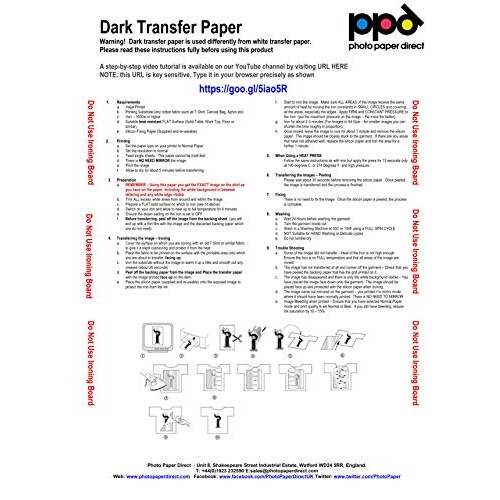 PPD Inkjet Iron-On Mixed Light and Dark Transfer Paper LTR 8.5 x 1...