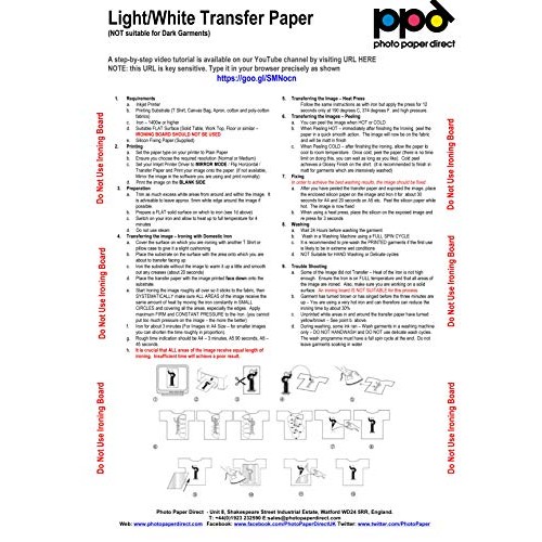 PPD Inkjet Iron-On Mixed Light and Dark Transfer Paper LTR 8.5 x 1...