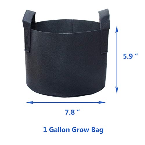 PHYEX 12-Pack 1 Gallon Nonwoven Grow Bags, Aeration Fabric Pots wi...