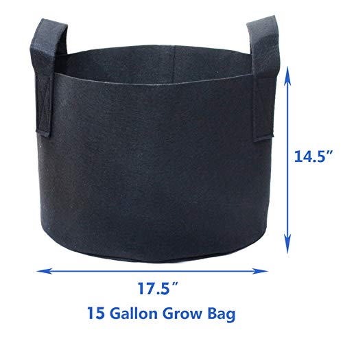 PHYEX 12-Pack 15 Gallon Nonwoven Grow Bags, Aeration Fabric Pots w...